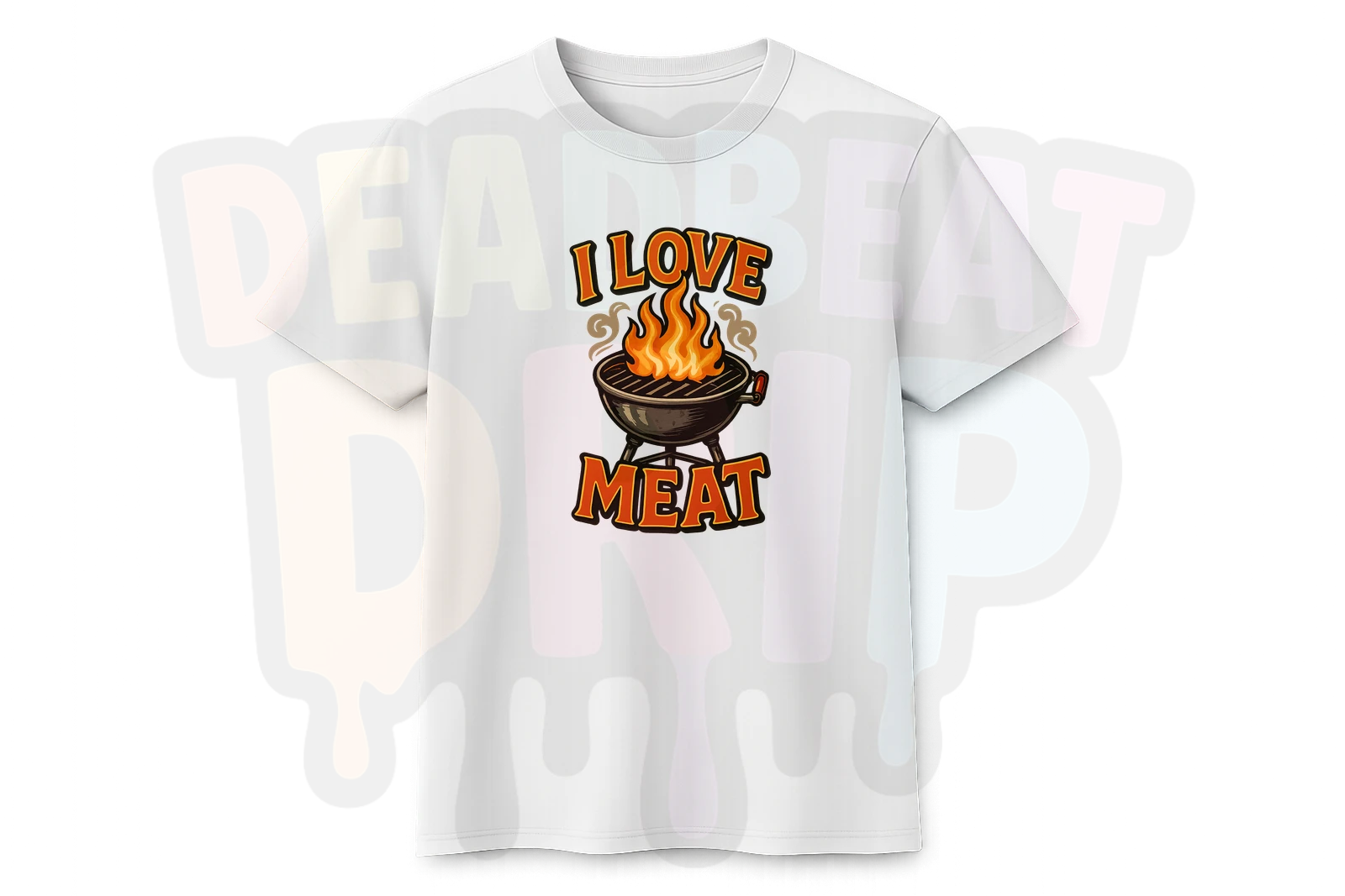 I Love Meat BBQ logo AI poster