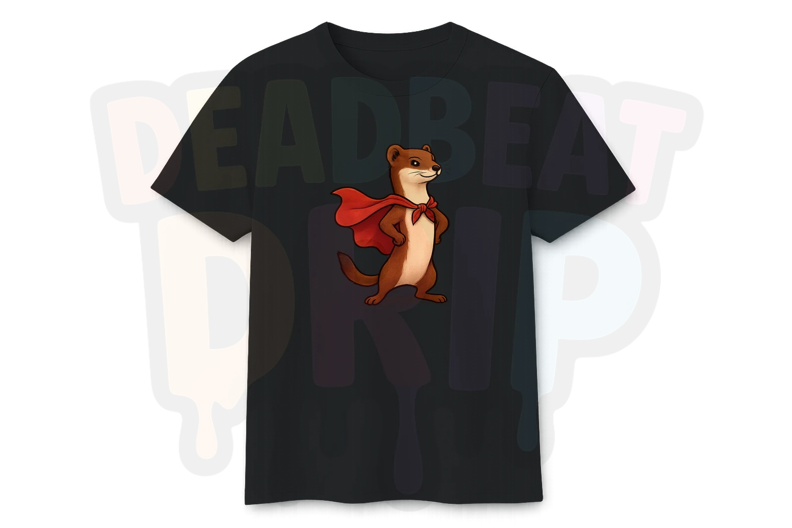 Heroic stoat with cape AI poster