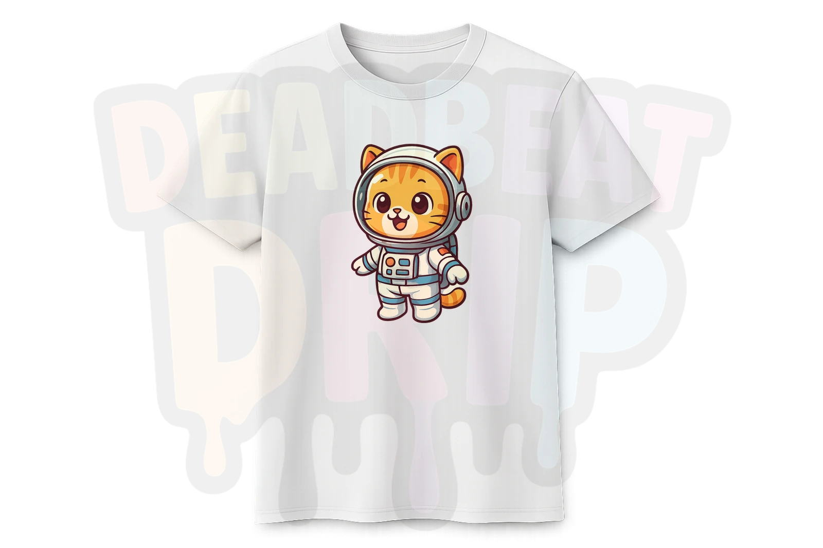 Chibi astronaut cat AI poster