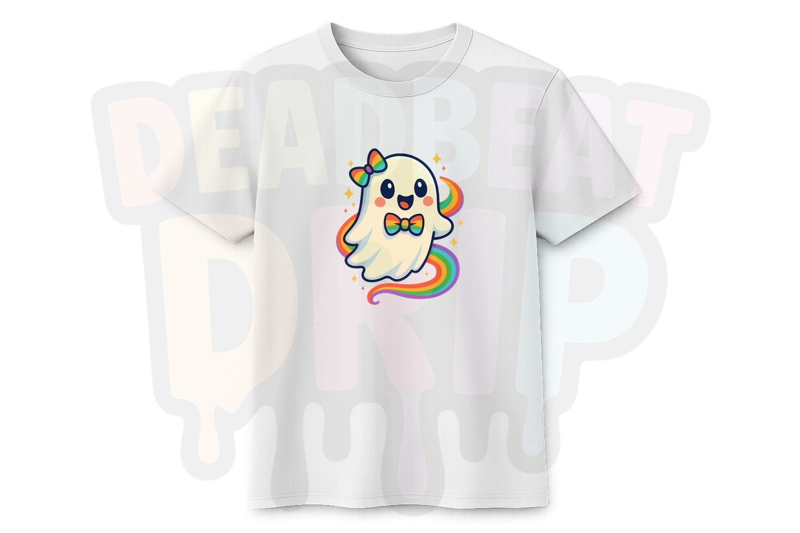 Rainbow gay ghost AI poster